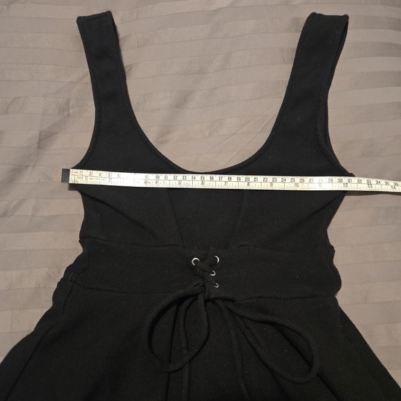 Guess Black Lace-Up Corset Peplum Top. Sixe XS. - Picture 8 of 11